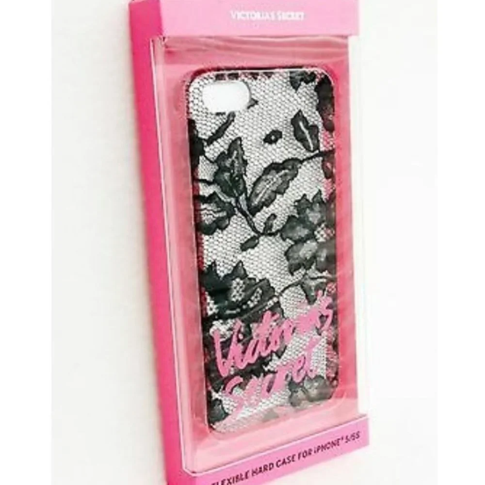BLACK FLORAL LACE iPhone 5 5s Phone Hard Case‎ Pink